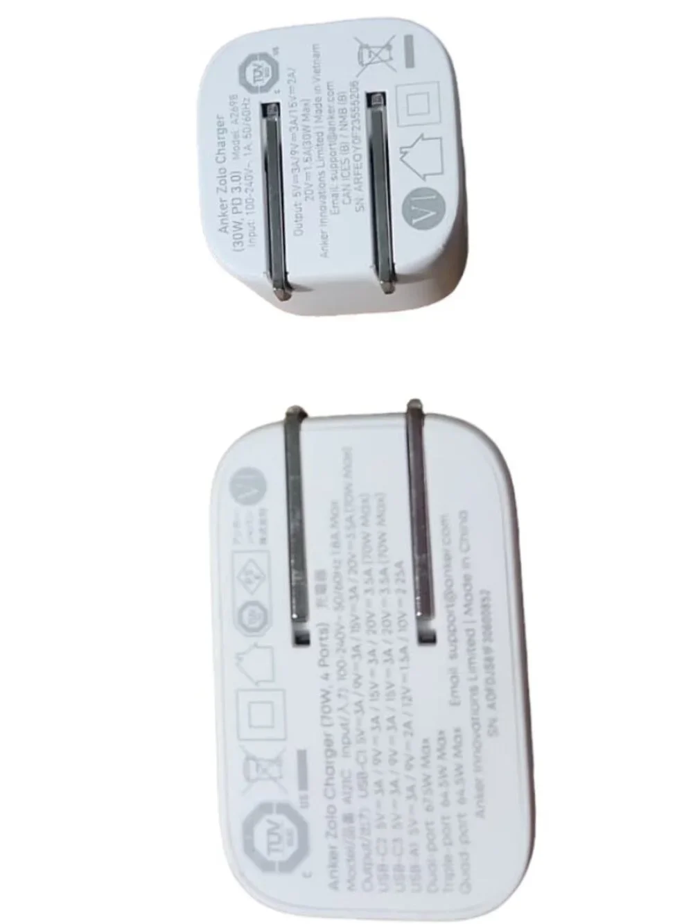Anker 70W 30W USB-C Fast Wall Charger 2-Pack Bundle White A121C A2698